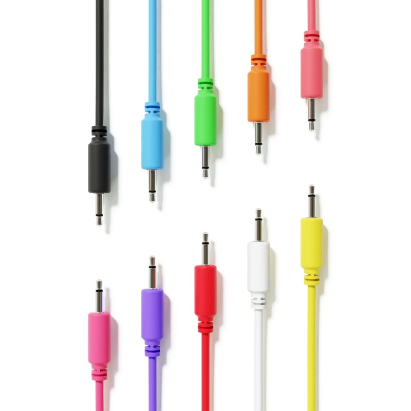 ExcelValley - Mono Modular Patch Cables TS 3.5mm 1/8 inch Eurorack Synthesizer [10-Pack | 15 cm - 5.91"] - Image 1